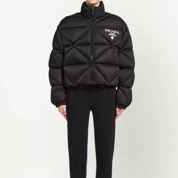 PRADA RE-NYLON GABARDINE CROPPED PUFFER - Picture 3 of 5